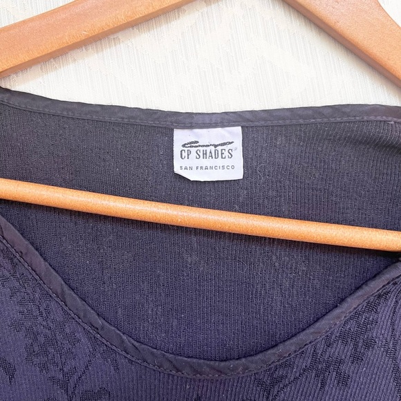 CP Shades San Francisco Purple Floral Women's Top Cotton Rayon Blend Size L - Picture 3 of 6